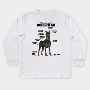 The Hilarious Anatomy of a Doberman print Kids Long Sleeve T-Shirt